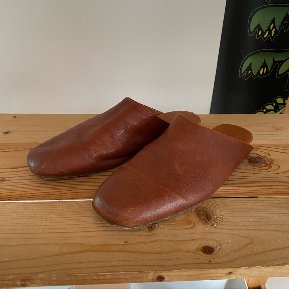 Free People Brown Leather Reese Mule Flats 37 - Picture 10 of 14